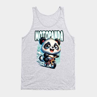 Meet MotoPanda - The Smiling Panda on Wheels Tank Top